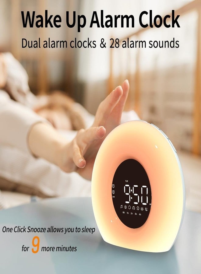 himster Soundsleep 3 in 1 Portable LED Wake Up Light with White Noise Player (for Babies and Adults) & Alarm Clock,Colored Sunrise and Sunset Simulation, Tap Snooze with Auto Timer. - Image 3